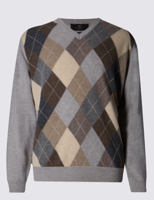 Pure Lambswool Argyle Jumper